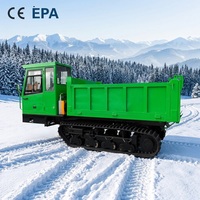 Transporteur sur chenilles de 8 tonnes, benne basculante hydraulique, tout-terrain, chenilles en caoutchouc