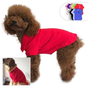 เสื้อโปโลสุนัขผ้าฝ้ายขายตรงจากโรงงาน สีพื้น แขนสั้น ขายส่งเสื้อผ้าสัตว์เลี้ยง สุนัขพันธุ์เล็ก พันธุ์ใหญ่ สำหรับปีใหม่ - Product Image 6