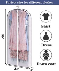Housse de rangement pliable non tissée à soufflets avec fermeture éclair, anti-poussière, pour manteaux, pulls, chemises, costumes – Tendance - Product Image 2