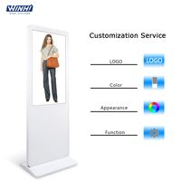 43 49 55 65 pulgadas, carcasa metálica de pie, sistema operativo Win, pantalla LCD táctil capacitiva, quiosco, centro comercial, señalización digital