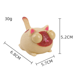 ลูกบอลบีบคลายเครียด PVC ของเล่นบีบมีเสียง รูปแมวโกรธ ตาโปน สำหรับเด็กอายุ 14 ปีขึ้นไป - Product Image 4