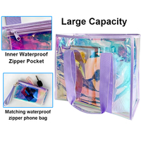 Couleur Transparent diagonale Pvc sac fourre-tout épaule sac à provisions en plastique souple tridimensionnel sac à main Pvc sac à coudre