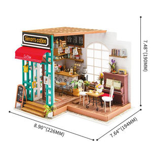 Robotime Rolife US Warehouse Diy ensamblar <span class=keywords><strong>juguetes</strong></span> DG109 <span class=keywords><strong>Simon</strong></span>'s Coffee Gifts Kits 3D rompecabezas <span class=keywords><strong>de</strong></span> madera DIY miniaturas casa - Product Image 1