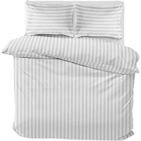 Parure de lit de luxe personnalisée en jacquard rayé blanc 3 cm pour hôtels étoilés – Vente en gros