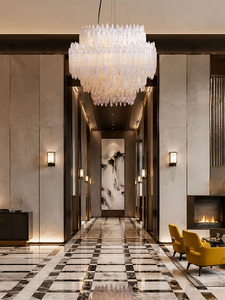 Lampadario di Lusso in Ferro |   Lampada a Sospensione Architettonica Moderna con Luce LED e Altezza Regolabile per Grandi Sale da Ballo - Product Image 3