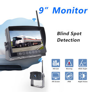 Carretilla elevadora autobús camión cámara inalámbrica 9 pulgadas Monitor LCD DVR pantalla dividida dos canales 720p AHD cámara <span class=keywords><strong>de</strong></span> espejo retrovisor impermeable - Product Image 3