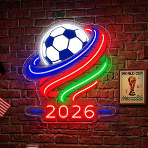 Custom neon LED soccer logos, suitable for boys' sports-themed room decor, children's birthday parties, soccer clubs. - Product Image 3