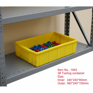 Bac de stockage industriel en plastique, boîte solide empilable et emboîtable, diverses tailles et couleurs, <span class=keywords><strong>prix</strong></span> direct usine, faible MOQ - Product Image 1