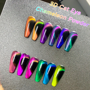12 Renk 9D Kedi Gözü Manyetik Tırnak Tozu Güçlü Bukalemun Krom Ayna Parıltılı Pigment Tırnak Sanatı Jel Ojeleri için - Product Image 3