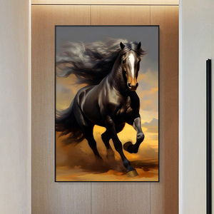 ภาพวาดม้าลายพิมพ์ HD แบบกำหนดเองไฟตกแต่งบ้านโคมไฟ LED ภาพวาดพอร์ซเลนคริสตัล - Product Image 2