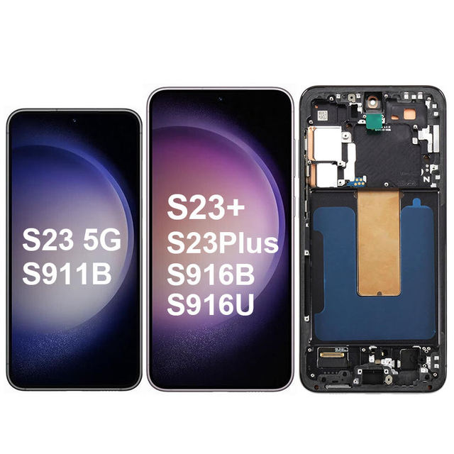 Original OLED LCD Touch Screen Digitizer Assembly for Samsung S23 5G S911B S23 Plus S916U with 1-Year Frame Replacement Warranty