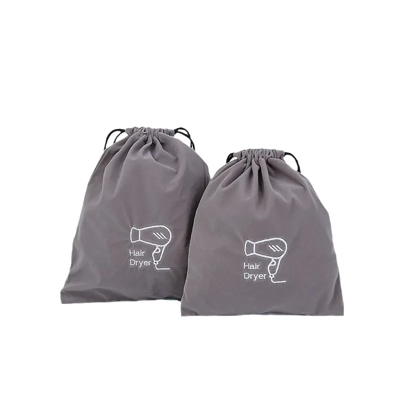 Фен серый цвет Бархатный мешочек для упаковки ювелирных изделий Маленький Шнурок Бархатный подарочный пакет