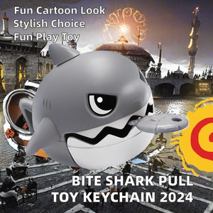 พวงกุญแจรูปฉลามกิน<span class=keywords><strong>ปลา</strong></span>ขนาดเล็กแบบดึงสายเคลื่อนไหวได้ ปี 2024 ของเล่นแปลกใหม่สำหรับใส่กุญแจรถ - Product Image 2