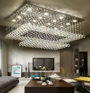 Moderne Led Plafond Verlichting Vierkante Kristallen Plafond Hanglamp Indoor Kroonluchters Woonkamer Hotel Lobby Plafondlamp