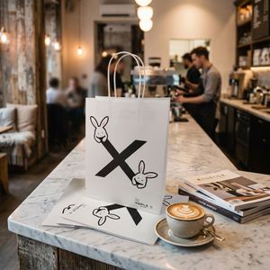 Custom Logo Kraft Paper Shopping Bag | Eco-Friendly Durable <b>Carrier</b> Bag with Handles for Boutique & Retail Packaging - Product Image 1