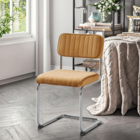 Chaise de salle à manger moderne en velours écologique, pieds en métal, design sans accoudoirs, pour la maison, le bar, le bureau, l'appartement, la cave à vin, la salle de bain