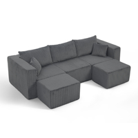 Canapé modulaire compact en velours côtelé compressé, style moderne, canapé modulaire ultra-confortable