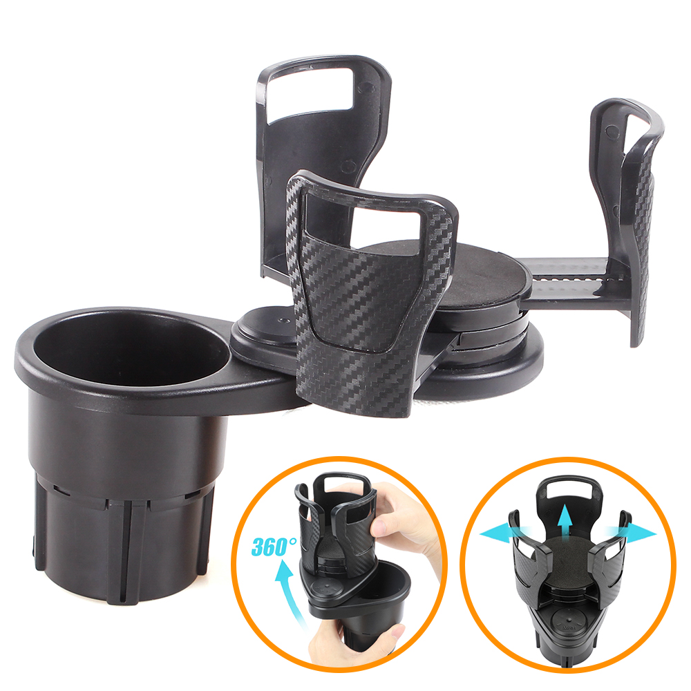 Universal 2-in-1 Multi Functional Car Dual Cup Holder | 360° Adjustable Storage Organizer