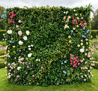 Système de clôture en feuillage artificiel anti-UV personnalisé, fournitures de décoration pour mur végétal, tapis de haie, jardin vertical