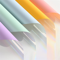 Papier d'emballage pour bouquet de fleurs Usee Wrap, imperméable, écologique, film iridescent bicolore, emballage cadeau pour bouquet, emballage laser