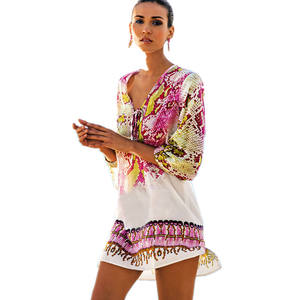 Traje de Baño de Gasa de Dos Colores con Estampado de Serpiente, Estilo Dubái, Sexy, para Mujer, Vestidos Kaftan - Product Image 1