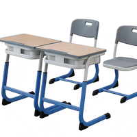 Ensemble bureau et chaise pour élèves, hauteur réglable, unité individuelle, mobilier de classe