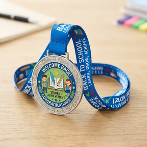 Médaille de rentrée scolaire en alliage de zinc moulé sous pression, plaquée nickel de qualité supérieure, avec impression UV et motif de dessin animé, <span class=keywords><strong>pour</strong></span> la rentrée des classes de maternelle, vente en gros - Product Image 3