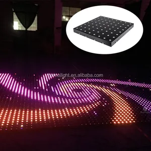 Video Dance Floor Hot DMX Interact Event LED Video Dance Floor For Party Lighted Props Tile Portable Wedding Night Club Stage Church Lights