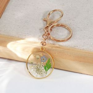 <b>Personalized</b> Custom Alloy Round Resin Flower <b>Keychain</b> Resin Dried Flower <b>Keychain</b> - Product Image 5