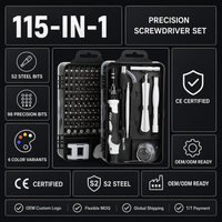 Kit de tournevis magnétique de précision 115 en 1, mini-tournevis, outils de réparation pour téléphone portable, iPad, appareil photo, tablette, PC, montre