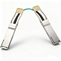 Kabel Optik Aktif AOC 100G QSFP28 1M 850nm Serat MM Sumber VCSEL Konektor LC Bersertifikasi CE FCC RoHS Transceiver Serat Optik