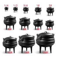 Marmite de camping d'extérieur de différentes tailles, Afrique du Sud, marmite en fonte à 3 pieds, potjie pot en fonte à trois pieds, chaudron