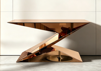 Nouvelle Arrivée Table Console Haut de Gamme Table d'Appoint de Hall Structure Géométrique Unique Console d'Entrée Fournisseur d'Usine Personnalisation Prise en Charge