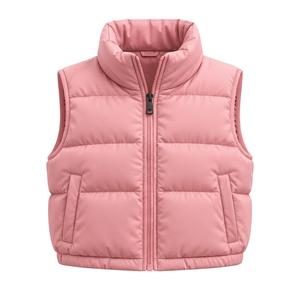 Top Trending <b>Women's</b> Pink Puffer Vest Stand Collar Zip Up Sleeveless Padded <b>Waistcoat</b> Casual Windproof Outerwear Vest OEM - Product Image 1