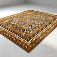 Tapis rectangulaire de luxe en fibre de polyester à poils ras, style pastoral minimaliste, lavable en machine, antidérapant pour salon et chambre à coucher
