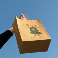 Sac en papier kraft écologique recyclé de luxe noir, blanc, marron, sac cadeau en papier kraft, sac d'emballage pour aliments avec poignées