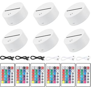Base de <span class=keywords><strong>Luz</strong></span> <span class=keywords><strong>Nocturna</strong></span> con Ilusión 3D, Lámpara LED de 16 Colores con Control Remoto Inteligente para Habitación Infantil, Decoración Acrílica - Product Image 1
