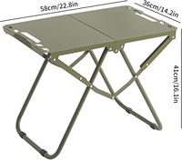 Table de camping pliable portable - Acier inoxydable Léger Robuste Comprend un sac de transport Accessoires suspendus Meubles d'extérieur pour