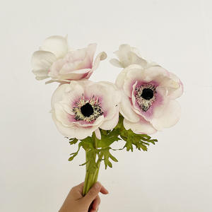 J-054 de anémona artificial de alta calidad, flores decorativas para boda, Hotel, florero para el hogar - Product Image 4