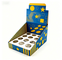 Support de présentation de comptoir en carton mat de couleur unie, boîte à découpe ronde pour bouteilles et capsules cosmétiques
