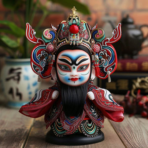 Muñeca de la Ópera de Sichuan con Cambio de Rostro, Figura Colorida de Drama Tradicional, Hecha a Mano en Plástico, Recuerdo Coleccionable, Adorno de Escritorio - Product Image 1