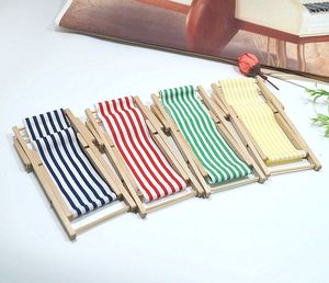 Miniatura 1:12 de Silla de Playa Plegable de Lona para Casa de Muñecas, Juguete Decorativo, Silla de Descanso - Product Image 4