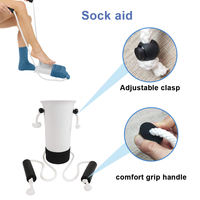 Kit d'aide à la mise des chaussettes avec dispositif en acier inoxydable, aide pour mettre les chaussettes sans se pencher, pour personnes âgées, cadeau de Noël