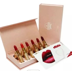 Kraft Cardboard Packaging Lipstick <strong>Lip</strong> Scrub <strong>Lip</strong> Oil Set Luxury <strong>Lip</strong> Balm Display Box with Mirror - Product Image 1