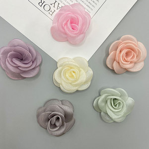 Organza Handmade Fabric <b>Flowers</b> 5cm Camellia Shape For Hair Accessories Clothing <b>Corsages</b> DIY Decor - Product Image 1
