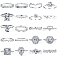 Bagues empilables en argent sterling 925, couronne de princesse, zircone cubique, alliance de mariage, bijoux de luxe en gros pour les détaillants