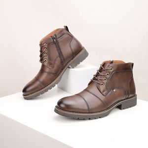 Chaussures décontractées rétro polyvalentes et confortables pour hommes, style western américain, à enfiler, en similicuir, à trois œillets, style britannique - Product Image 3