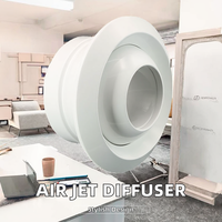Diffuseur d'air à buse sphérique en plastique au design moderne pour systèmes CVC, climatisation, réglable, durable et facile à utiliser