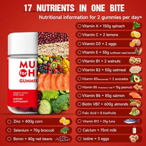 マルチビタミンガンミー女性用カルシウムビタミンD3 K2ストロベリーフレーバー心臓の形骨関節健康クランベリーエキス - Product Image 2