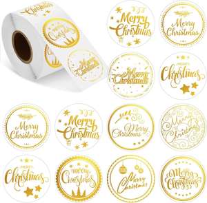Autocollants Joyeux Noël, Autocollants Bonne Année, Cartes de Vœux, Enveloppes Cadeaux, Boîtes, Étiquettes, Autocollants Décoratifs pour la Décoration - Product Image 2